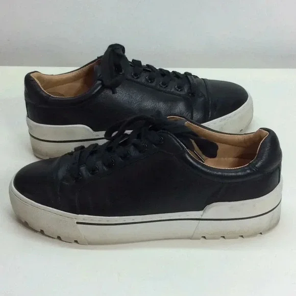J/Slides Black Leather Sneakers - Picture 1 of 12